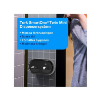 Produktbild för Dispenser TORK T9 SMARTONE Twin svart
