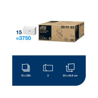 Produktbild för Handduk TORK Adv H3 2-lag vit 3750/fp