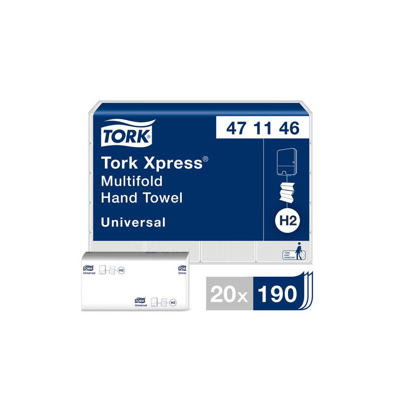 Produktbild för Handduk TORK Uni H2 Xpress 3800/fp
