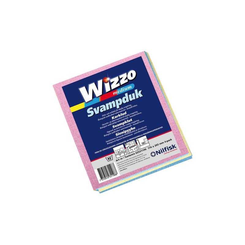 Produktbild för Diskduk Wizzo Medium 21x17cm, 4/fp