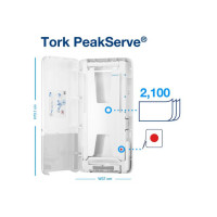 Produktbild för Dispenser TORK H5 Handduk PeakServe vit