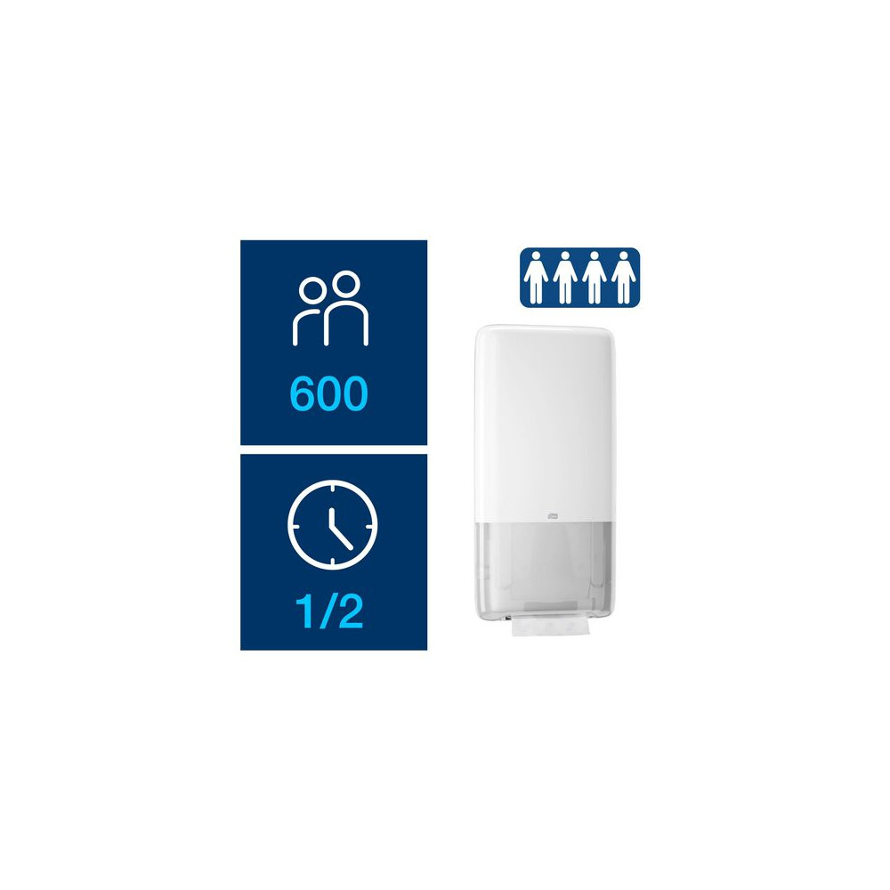 Produktbild för Dispenser TORK H5 Handduk PeakServe vit
