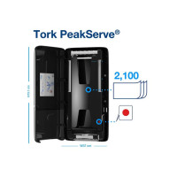 Produktbild för Dispenser TORK H5 Handduk PeakServ svart