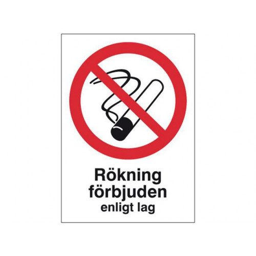 [NORDIC Brands] Skylt Rökning Förbjuden A4 Plast