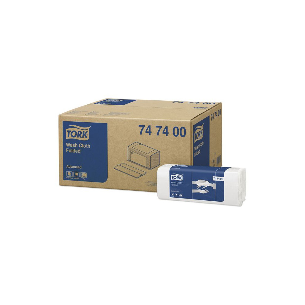 Produktbild för Tvättlapp TORK Adv 4-lag vit 2400/fp