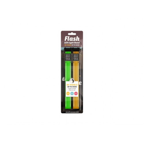 [NORDIC Brands] Reflexband Flash LED Light gul/grön 2/F