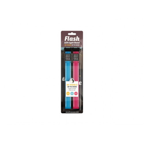 [NORDIC Brands] Reflexband Flash LED Light rosa/blå 2/F