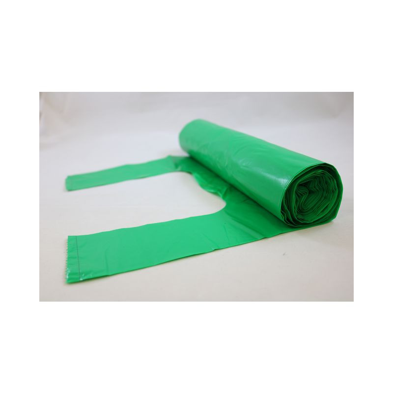 Produktbild för Papperskorgspåse knyt 30L grön 25/RL