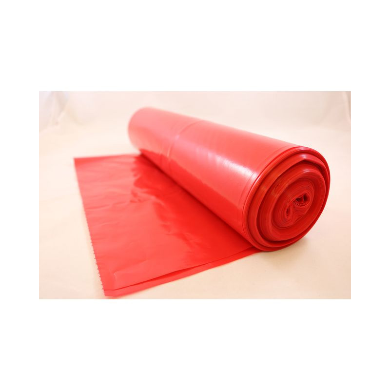 Produktbild för Plastsäck optisk 125L 50my röd 25/RL