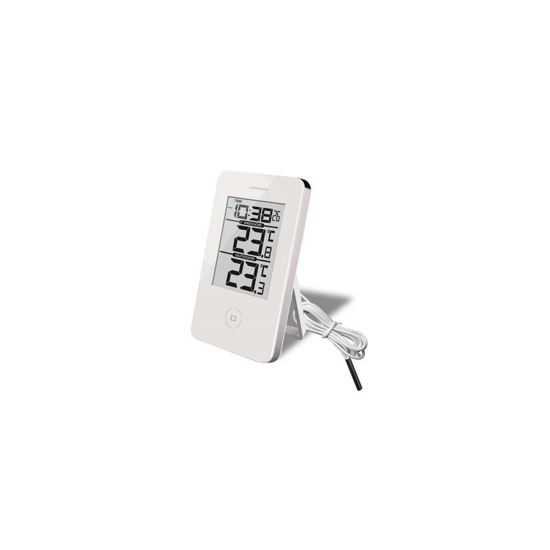 Produktbild för Termometer TF inne/ute digital + klocka