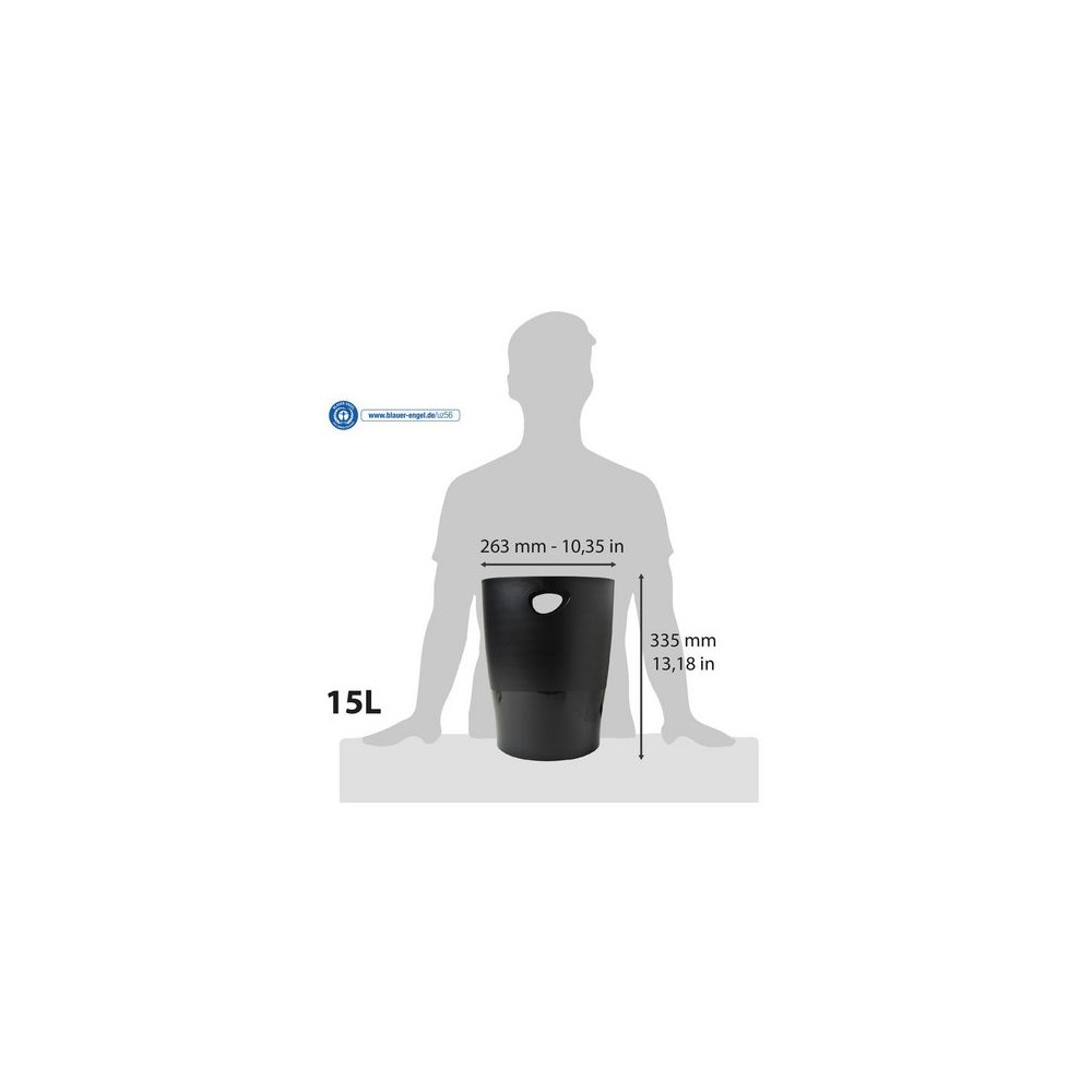 Produktbild för Papperskorg EXACOMPTA recycled 15L svart
