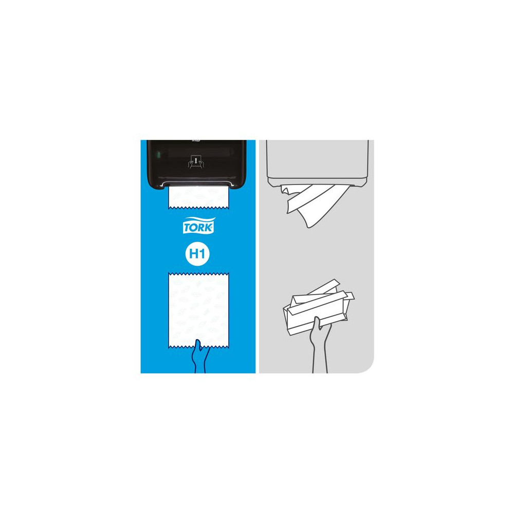 Produktbild för Handduk TORK Adv H1 blå 6/fp