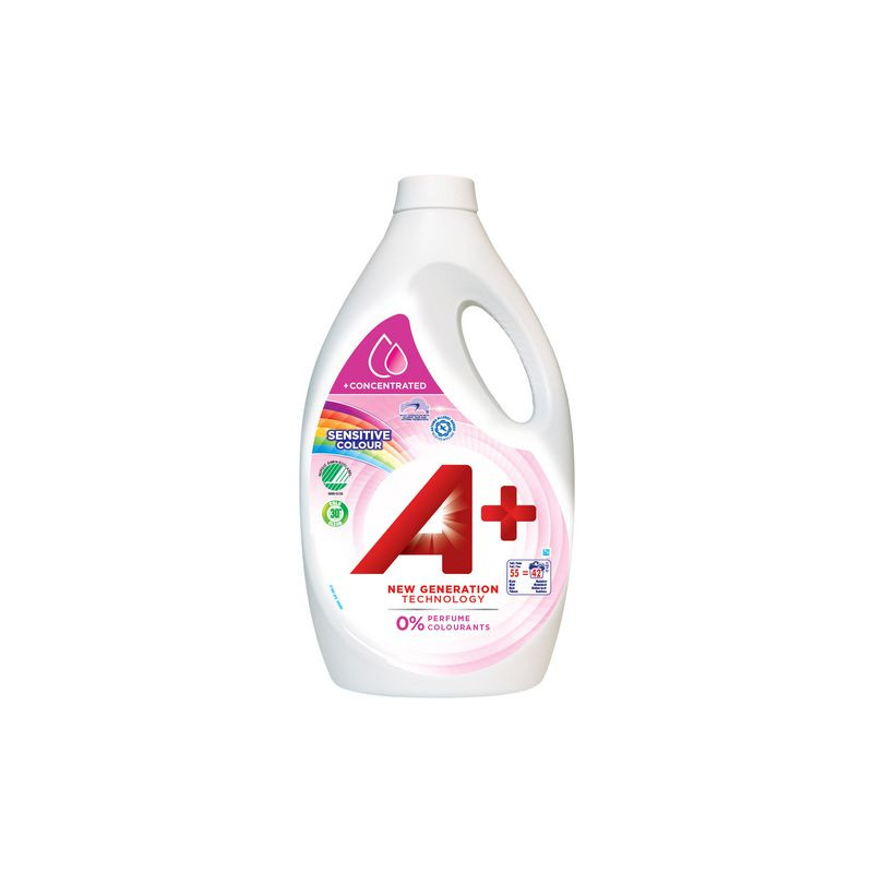 Produktbild för Tvättmedel A+ Sensitive Color 2,2L