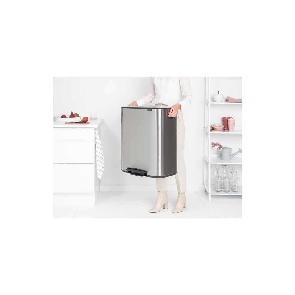 Produktbild för Papperskorg BRABANTIA Pedal Bo 60L matt