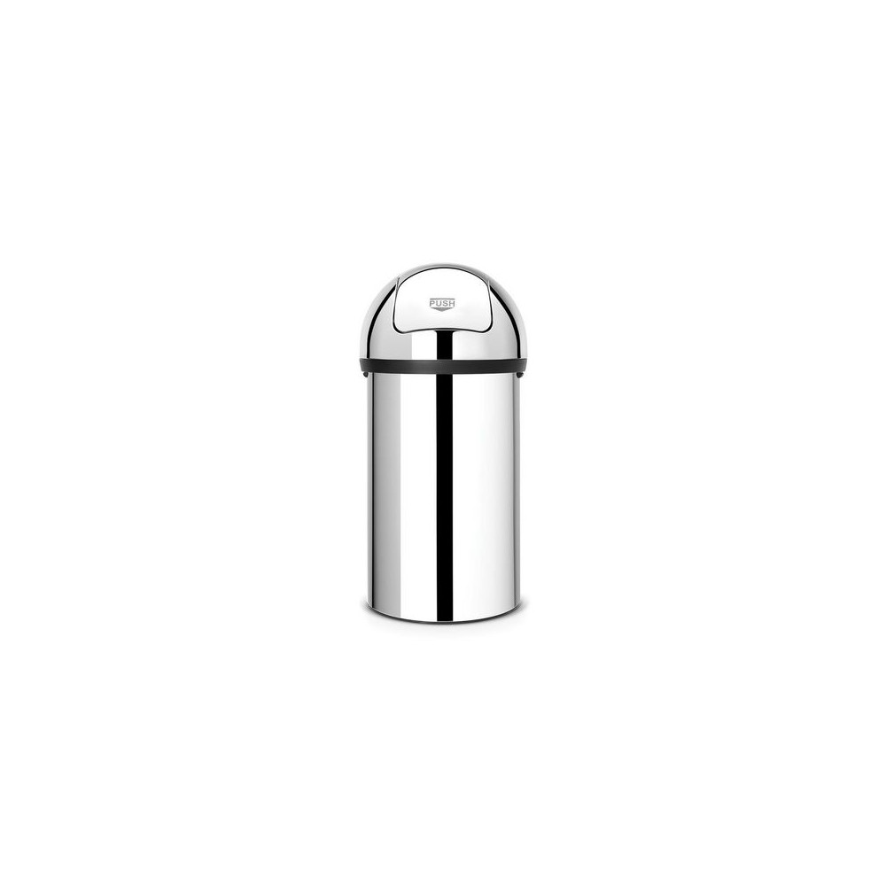 Produktbild för Papperskorg BRABANTIA Push 60L blankstål