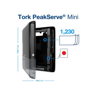 Produktbild för Dispenser TORK H5 PeakServe Mini svart