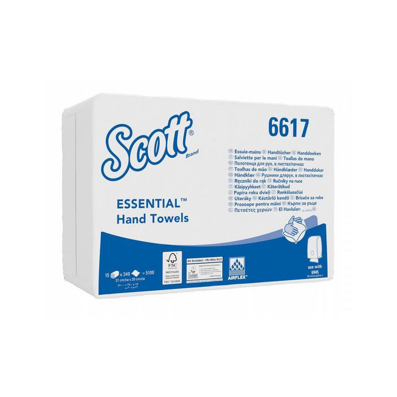 Produktbild för Handduk SCOTT ESSENTIAL 5100/fp Vit
