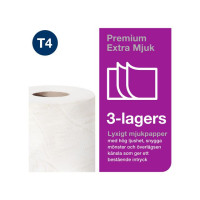 Produktbild för Toalettpapper TORK Pre T4 3-lag 8/fp