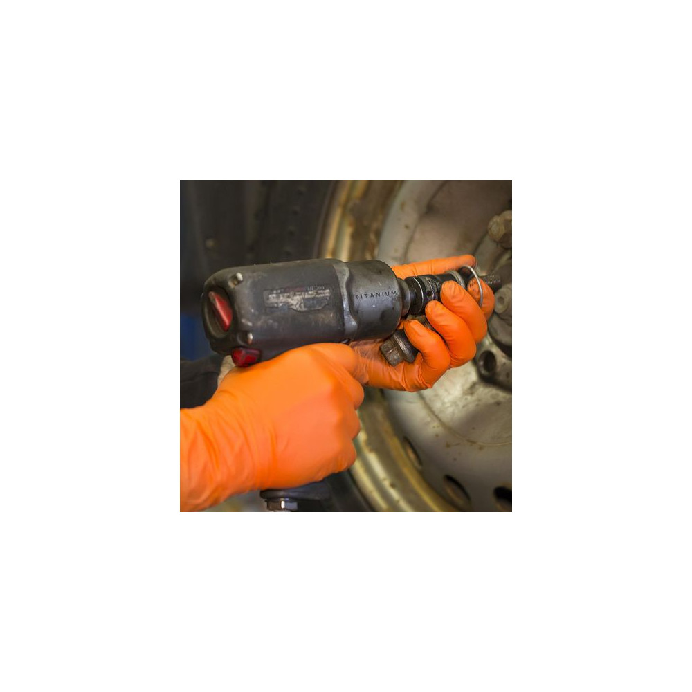 Produktbild för Nitrilhandske 940 orange M 100/fp