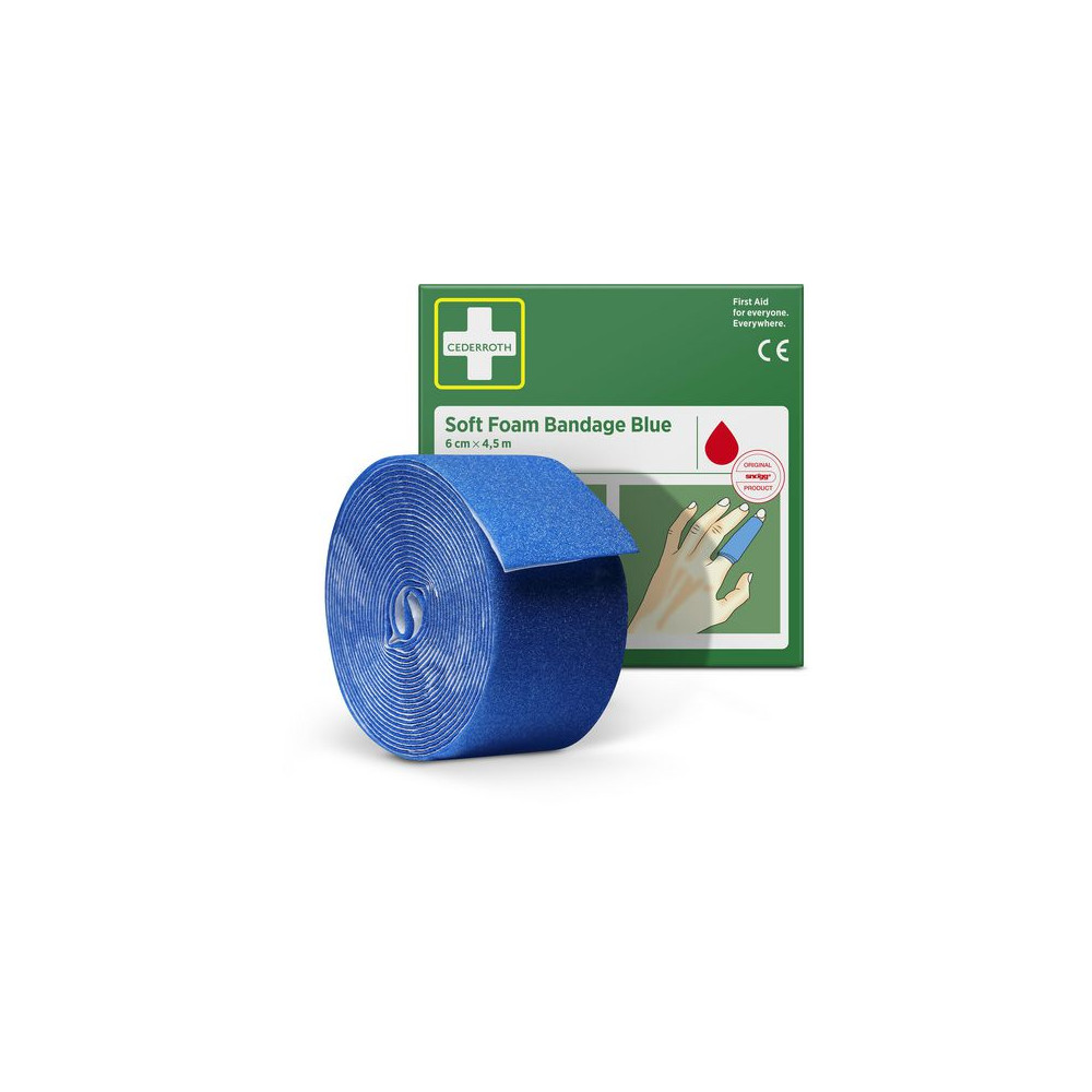 Produktbild för Plåster CEDERROTH SoftFoam 6x40cm blå