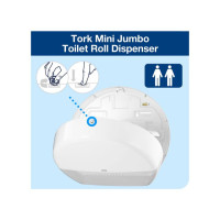 Produktbild för Dispenser TORK T2 Jumbo Mini vit