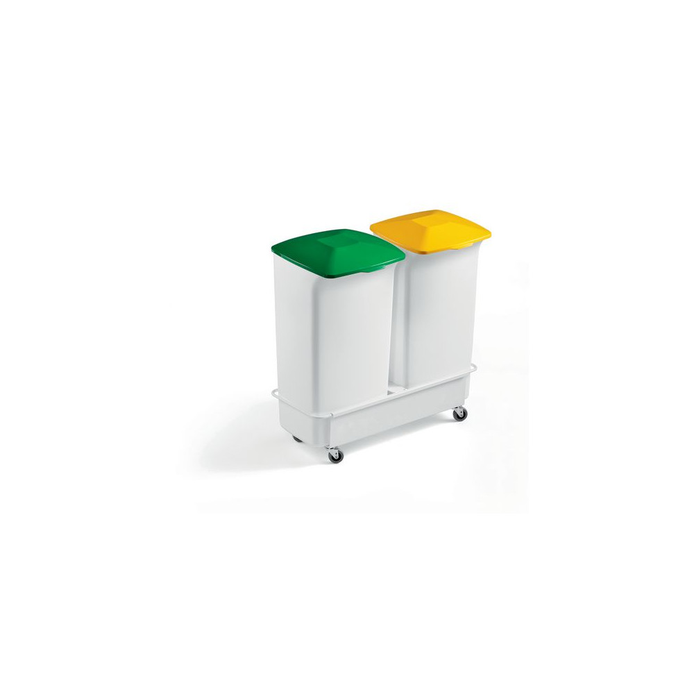 Produktbild för Vagn DURABIN 2x40L ljusgrå