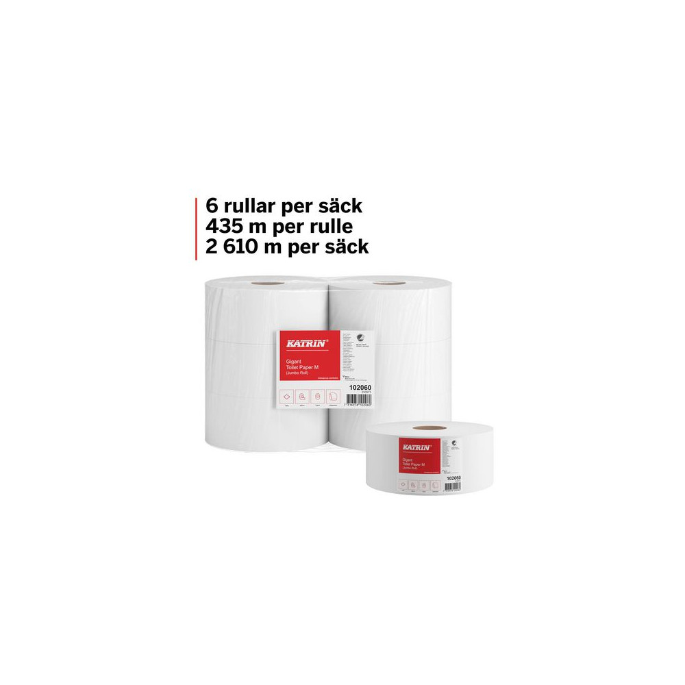 Produktbild för Toalettpapper KATRIN Gigant M 435m 6/fp