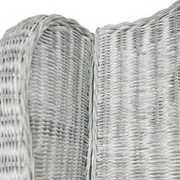 Miniatyr av produktbild för Soffa med dyna grå naturlig rotting och linne