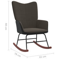 Produktbild för Gungstol med fotpall mörkgrå sammet och PVC