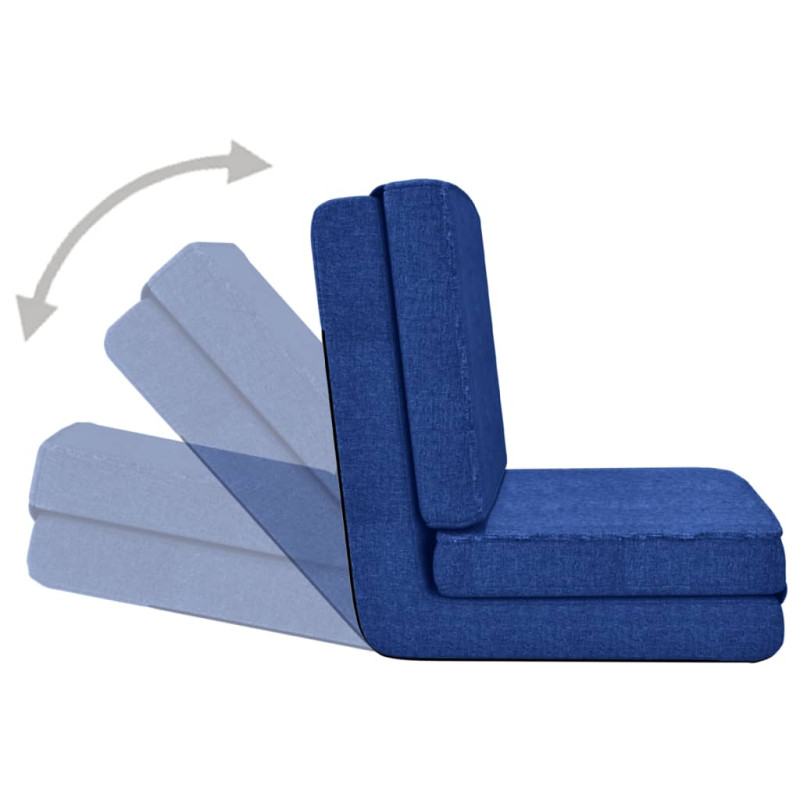 Produktbild för Golvstol vikbar blå tyg