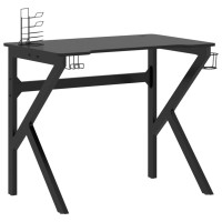 Miniatyr av produktbild för Gamingskrivbord med K-formade ben svart 90x60x75 cm