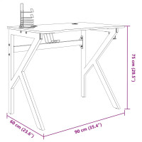 Produktbild för Gamingskrivbord med K-formade ben svart 90x60x75 cm