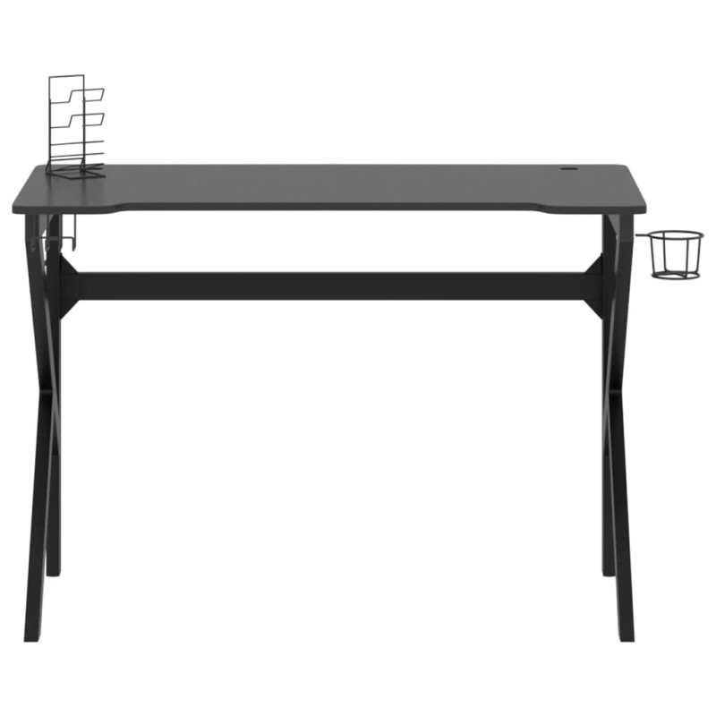 Produktbild för Gamingskrivbord med K-formade ben svart 110x60x75 cm