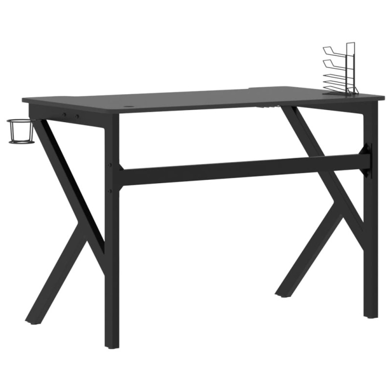 Produktbild för Gamingskrivbord med K-formade ben svart 110x60x75 cm