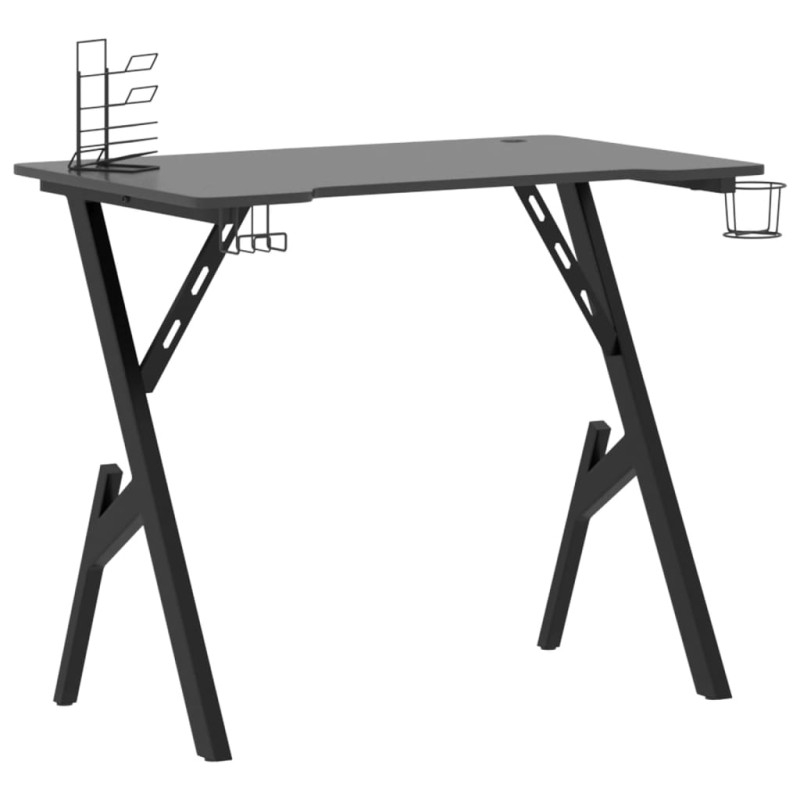 Produktbild för Gamingskrivbord med Y-formade ben svart 90x60x75 cm