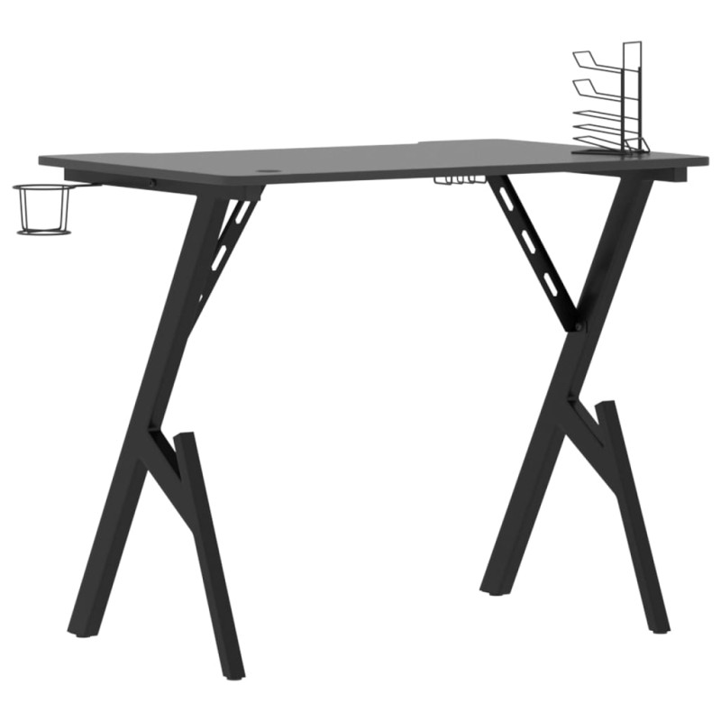 Produktbild för Gamingskrivbord med Y-formade ben svart 90x60x75 cm