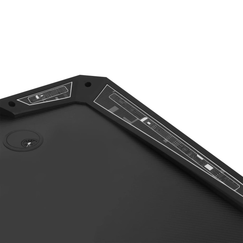 Produktbild för Gamingskrivbord LED med Y-formade ben svart 110x60x75 cm