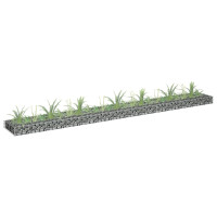 Produktbild för Planteringsgabion upphöjd galvaniserat stål 270x30x10 cm