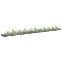 Produktbild för Planteringsgabion upphöjd galvaniserat stål 450x30x10 cm