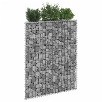 Produktbild för Gabion trapets upphöjd galvaniserat stål 80x20x100 cm