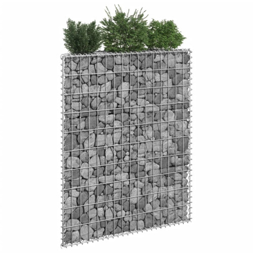 vidaXL Gabion trapets upphöjd galvaniserat stål 80x20x100 cm