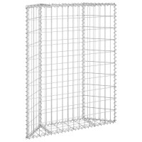 Produktbild för Gabion trapets upphöjd galvaniserat stål 80x20x100 cm