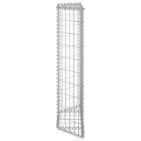 Produktbild för Gabion trapets upphöjd galvaniserat stål 80x20x100 cm