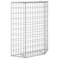 Produktbild för Gabion trapets upphöjd galvaniserat stål 80x20x100 cm