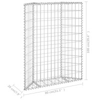 Produktbild för Gabion trapets upphöjd galvaniserat stål 80x20x100 cm