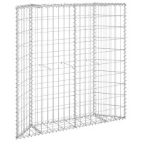 Produktbild för Gabion trapets upphöjd galvaniserat stål 100x20x100 cm