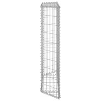 Produktbild för Gabion trapets upphöjd galvaniserat stål 100x20x100 cm