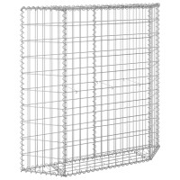 Produktbild för Gabion trapets upphöjd galvaniserat stål 100x20x100 cm