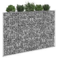 Produktbild för Gabion trapets upphöjd galvaniserat stål 150x20x100 cm