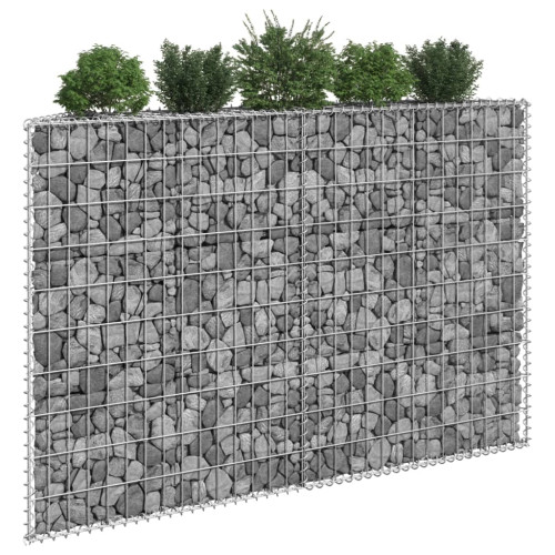 vidaXL Gabion trapets upphöjd galvaniserat stål 150x20x100 cm